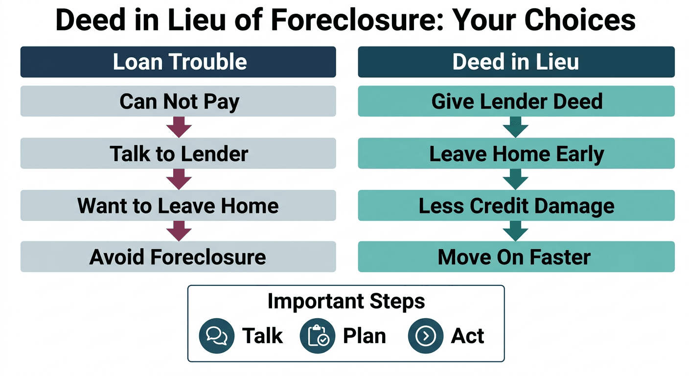 What is a deed in lieu of foreclosure and how it helps homeowners facing loan trouble.