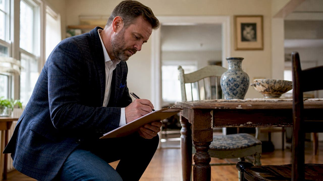 Investor inspecting home interior during walkthrough