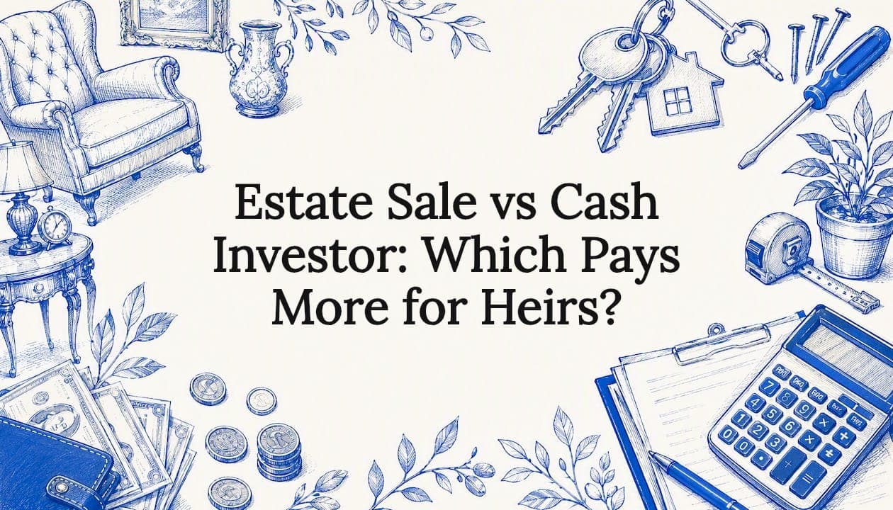 Explore the estate sale vs cash investor comparison to maximize value for heirs. Discover which option pays more, faster, and simpler!