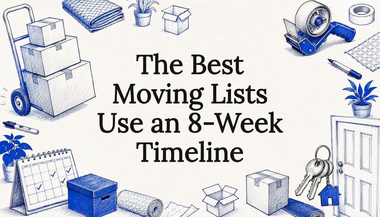 Discover how an 8-week moving checklist and essentials kit streamline your move. Don't forget crucial tasks or items!