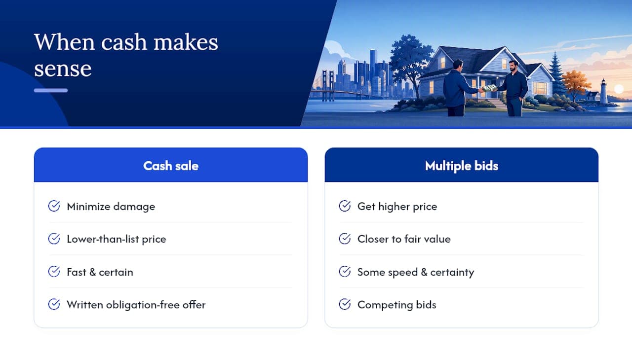 When Selling for Cash Actually Makes Sense — overview diagram