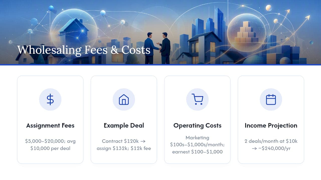 Diagram of wholesaling fees, costs, and income