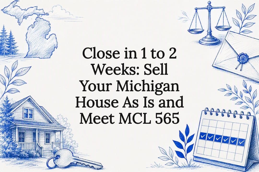 Learn when to sell a Michigan house as is, meet MCL 565 disclosure rules, use a step by step checklist, and get cash offers in 1 to 2 weeks.