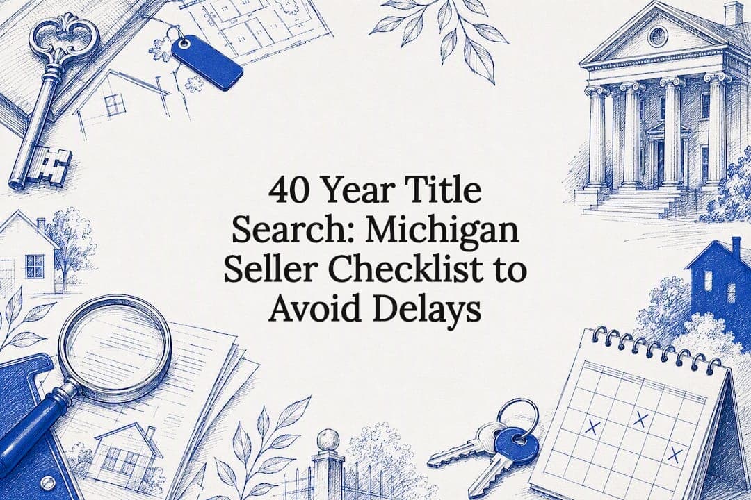 Order a pre listing 40 year title search, follow a step by step seller checklist with timelines, and learn when a cash as is sale speeds a Michigan closing.