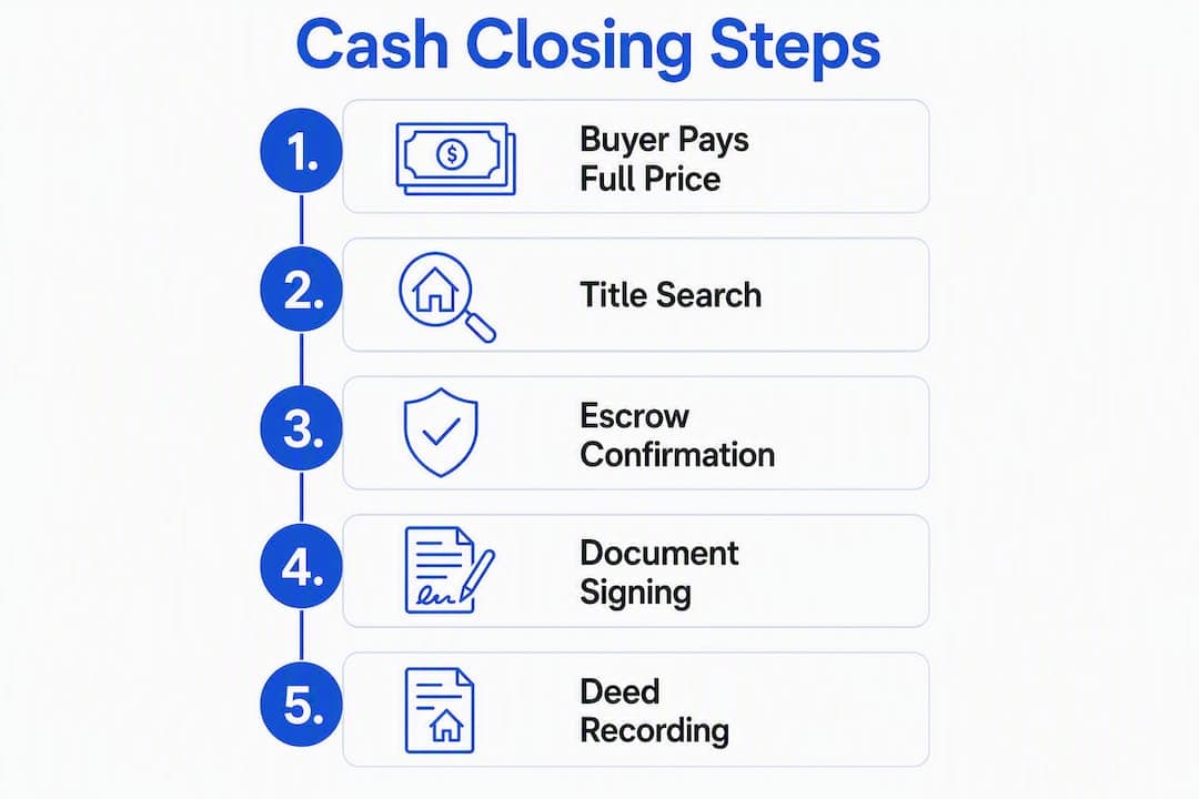 Infographic showing cash closing step-by-step process