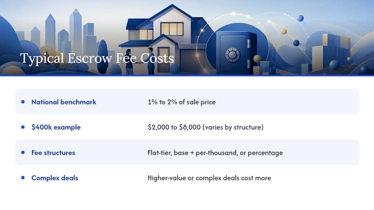 Escrow fee cost range visualization