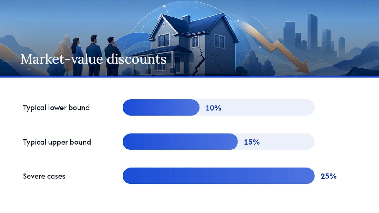 Diagram showing foundation problem impact on home value and buyer pool