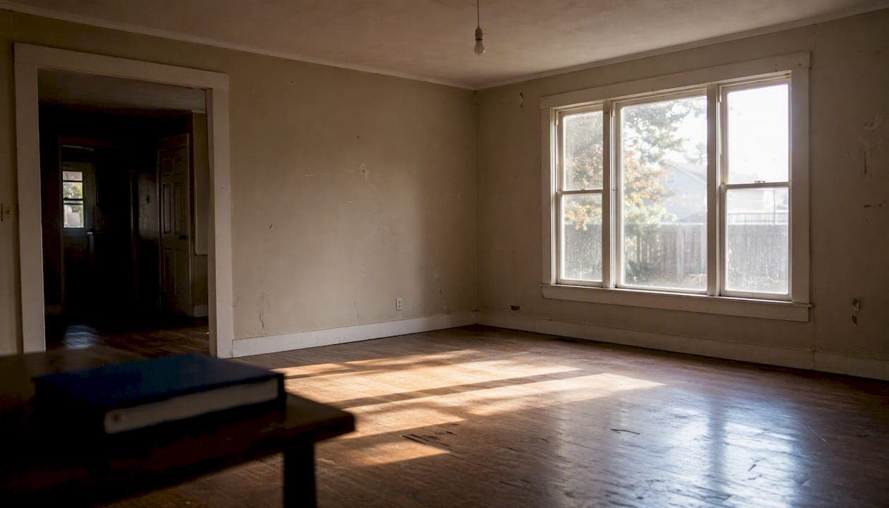 Empty living room of vacant home