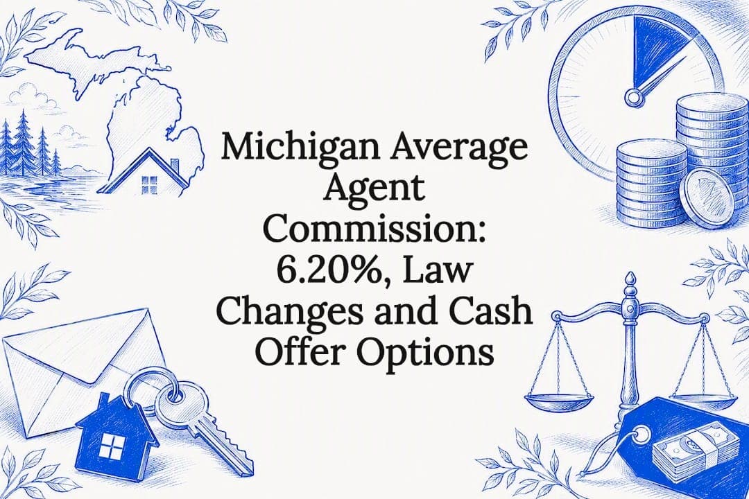 Michigan sellers pay about 6.20% in agent fees. Learn how 2026 law changes affect payments, low fee options, and when a cash offer can reduce or avoid...