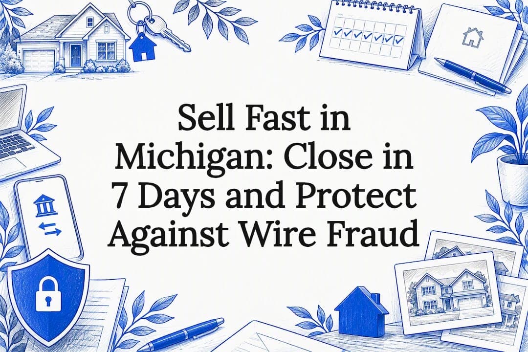 Selling a Michigan home fast? Get multiple cash offers, close in 7 days, and confirm transfer tax, title status, and wire fraud protections.