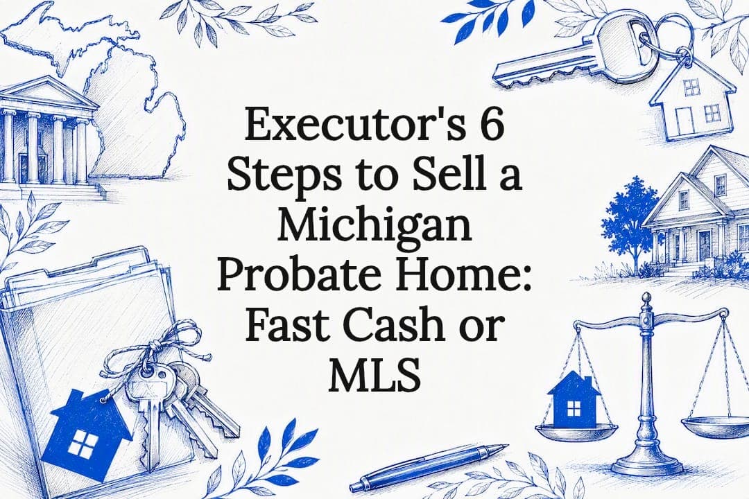 Checklist for Michigan executors selling a probate home. Follow six steps, file PC 681/PC 682 as required, and weigh cash offers versus an MLS listing.