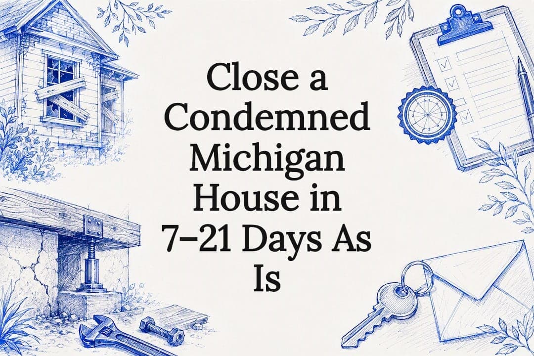 Sell a condemned Michigan house as is. Get competing cash offers in 7–21 days, complete required disclosures, and resolve liens or negotiate demolition...