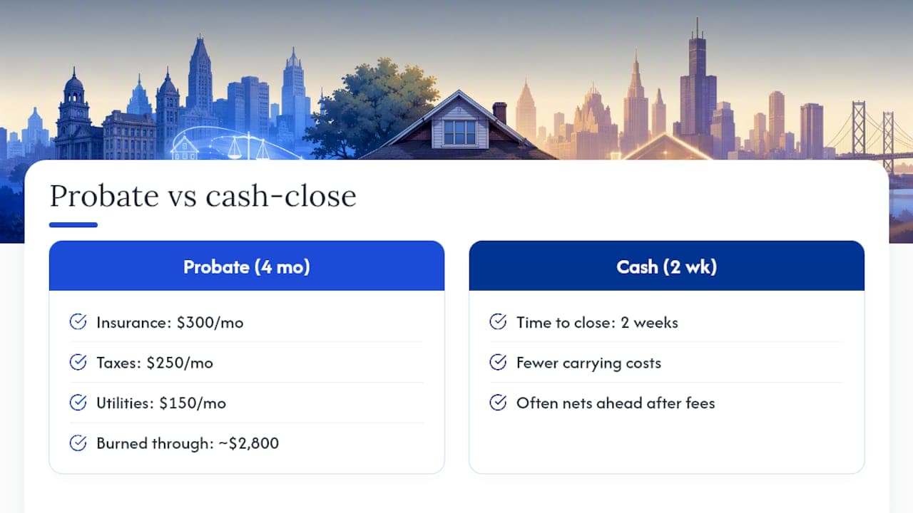 Four-month probate carrying cost breakdown