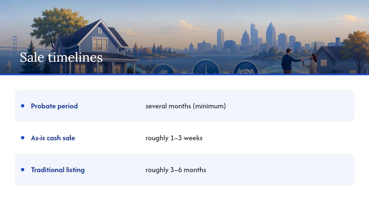 Comparison of inherited home sale timelines