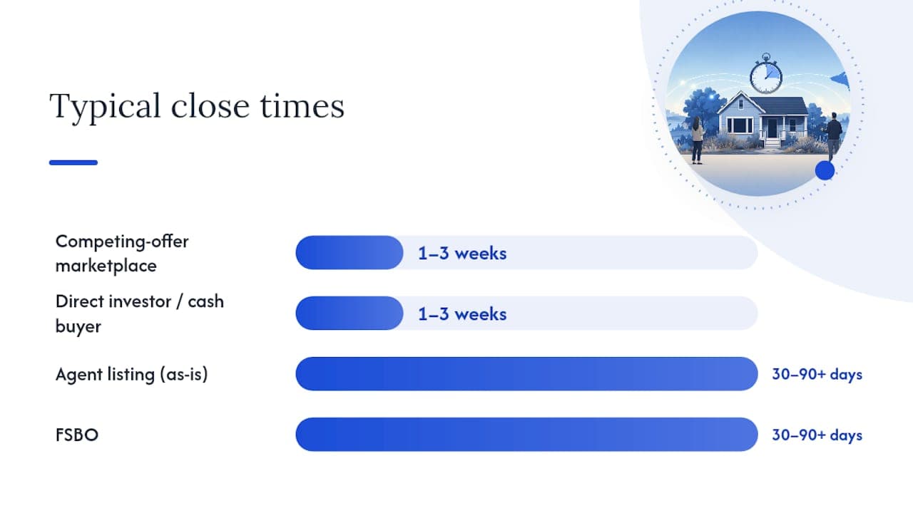 What It Typically Costs and How Fast You Can Close — overview diagram
