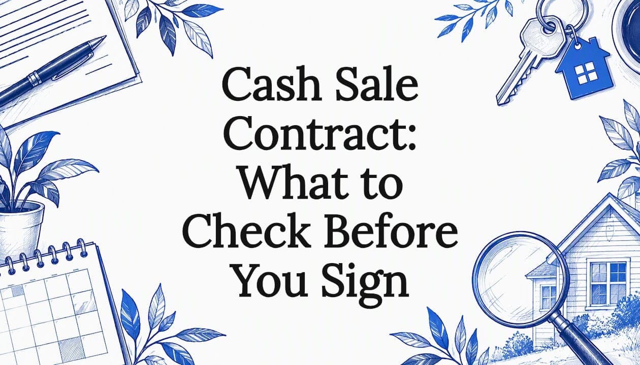 What a cash sale contract for a house contains, which terms to check, who pays closing costs, and what to verify before you sign in Michigan.