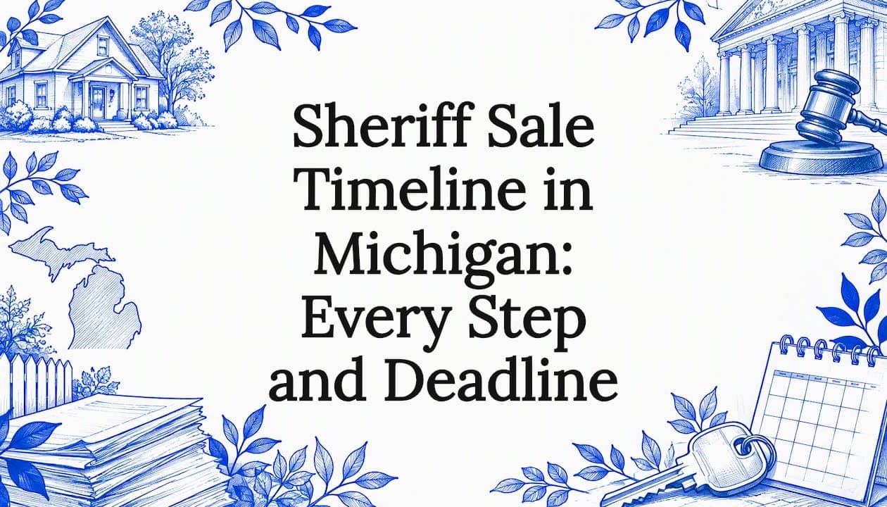 How long a Michigan sheriff sale takes, from day 121 of missed payments to the 6-month redemption period and eviction, plus options to sell before auction.